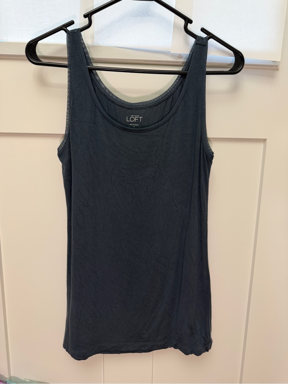 LOFT Navy Scoop Neck Tank Top